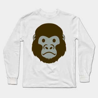 Gorilla Ape Face Emoticon Long Sleeve T-Shirt